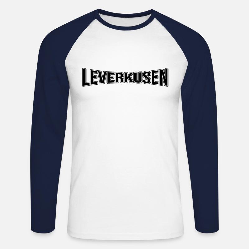 Leverkusen - Unisex Baseballshirt langarm - Weiß/Navy
