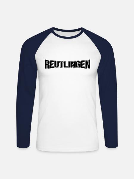 Reutlingen - Unisex Baseballshirt langarm - Weiß/Navy