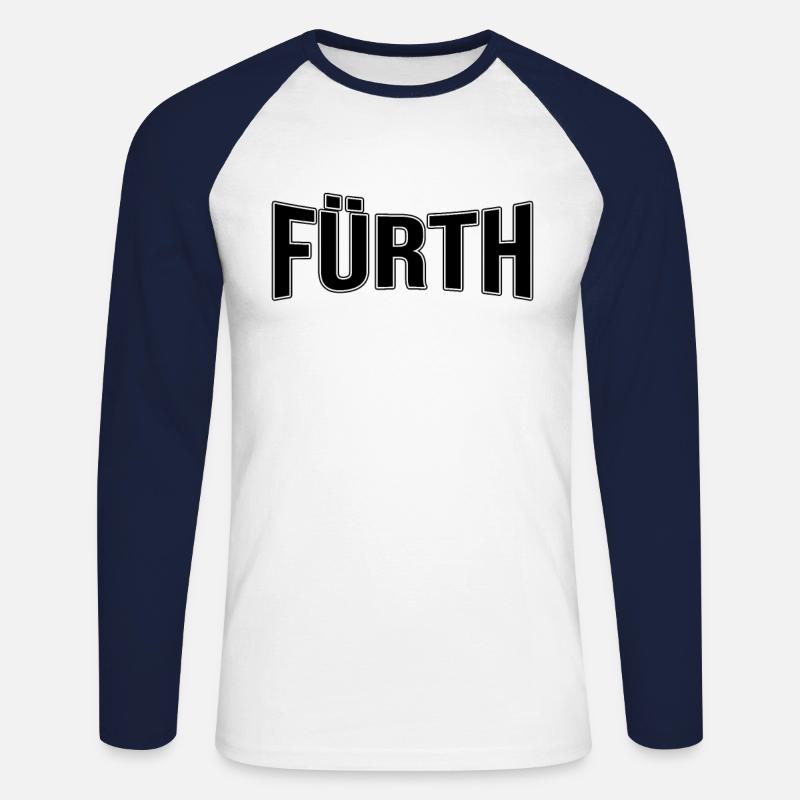 Fürth - Unisex Baseballshirt langarm - Weiß/Navy