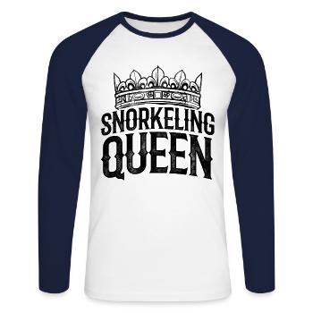 Snorkeling Queen Scuba Diver Diving Snorkeling Sno - Unisex Baseballshirt langarm - Weiß/Navy - Vorne - Nik (191cm)