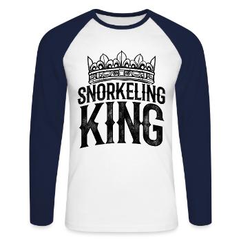 Snorkeling King Scuba Diver Diving Snorkeling Snor - Unisex Baseballshirt langarm - Weiß/Navy - Vorne - Nik (191cm)