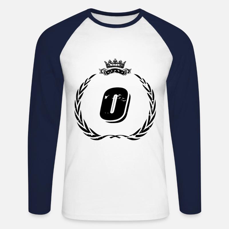 O Buchstabe Kranz - Unisex Baseballshirt langarm - Weiß/Navy