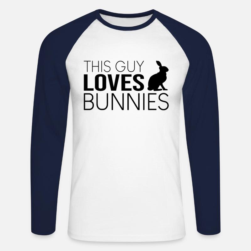 Typ Hase Spruch - Unisex Baseballshirt langarm - Weiß/Navy