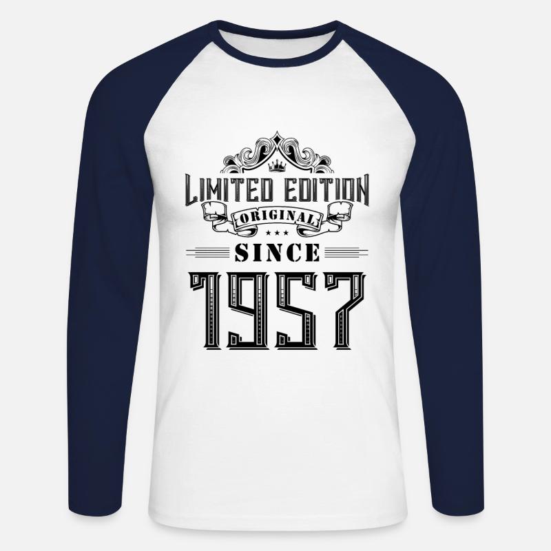 1957 limited edition - Unisex Baseballshirt langarm - Weiß/Navy