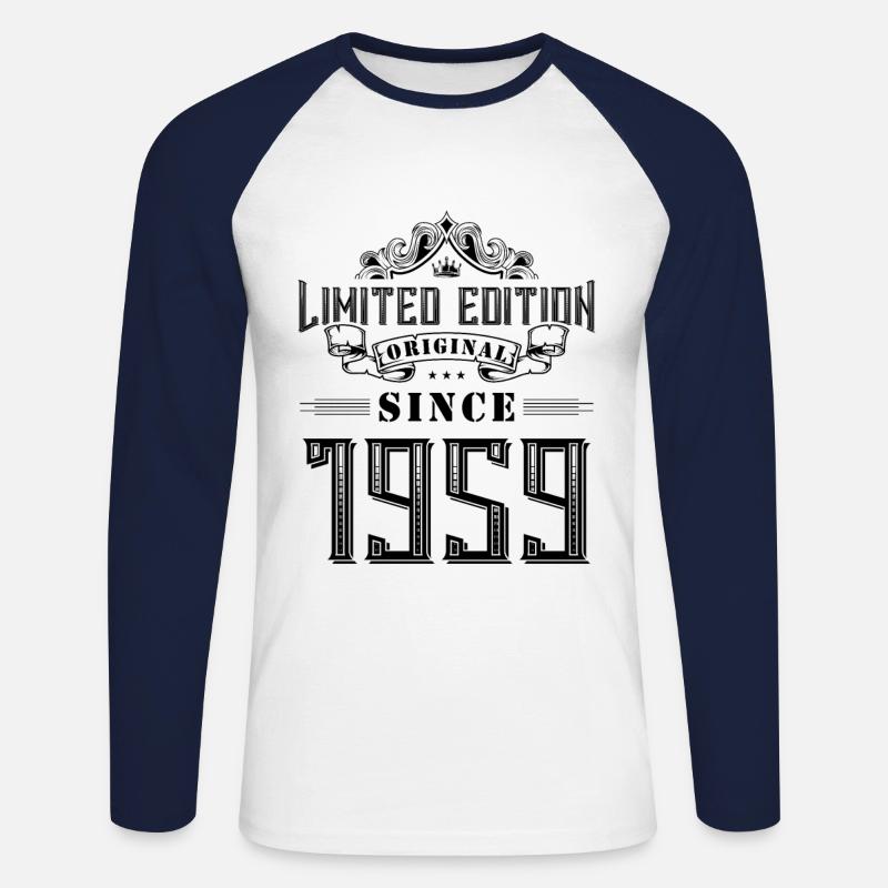 1959 limited edition - Unisex Baseballshirt langarm - Weiß/Navy