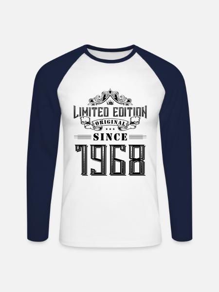1968 Limited Edition - Unisex Long Sleeve Baseball T-Shirt - white/navy