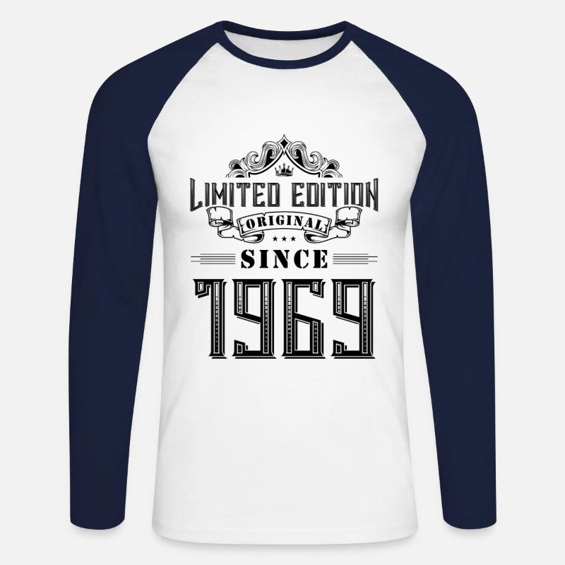 1969 limited edition - Unisex Long Sleeve Baseball T-Shirt - white/navy