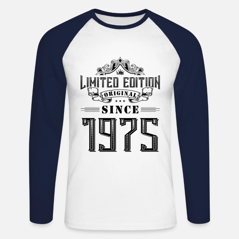 1975 limited edition - Unisex Baseballshirt langarm - Weiß/Navy