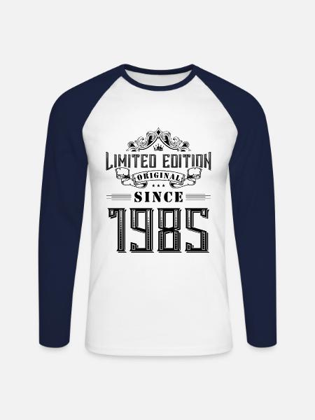 1985 limited edition - Unisex Baseballshirt langarm - Weiß/Navy