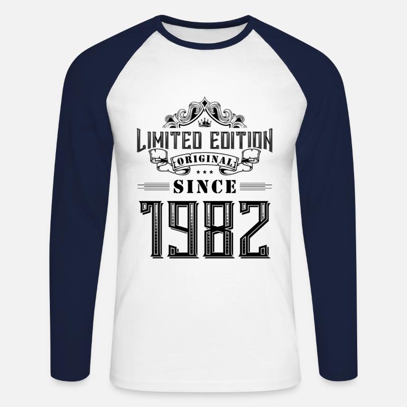1982 limited edition - Unisex Baseballshirt langarm - Weiß/Navy