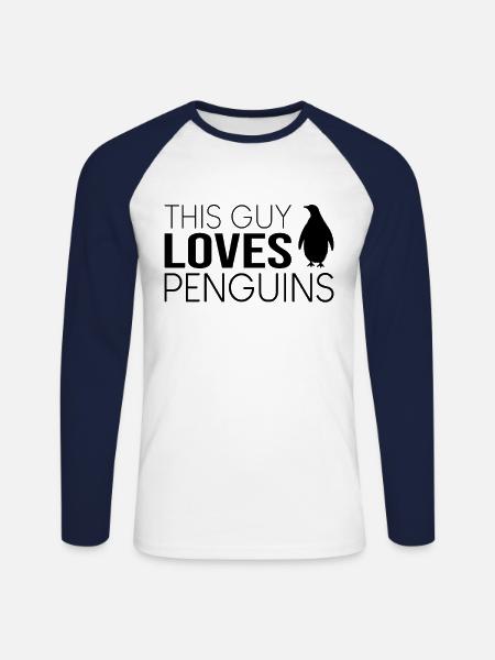 Typ Pinguin Spruch - Unisex Baseballshirt langarm - Weiß/Navy