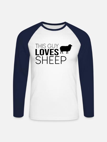 Typ Schaf Spruch - Unisex Baseballshirt langarm - Weiß/Navy
