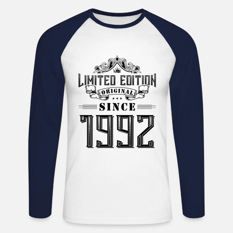 1992 limited edition - Unisex Baseballshirt langarm - Weiß/Navy