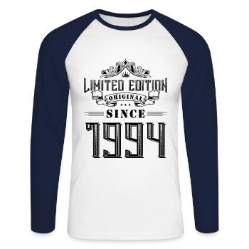 Édition limitée 1994 - T-shirt baseball manches longues Homme - blanc/marine - Devant - Nik (191cm)