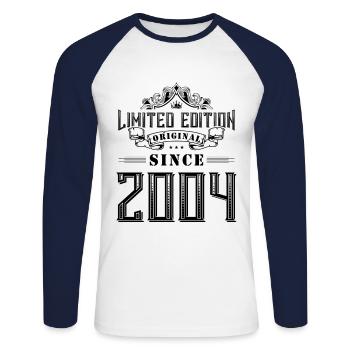 2004 limited edition - Unisex Baseballshirt langarm - Weiß/Navy - Vorne - Nik (191cm)