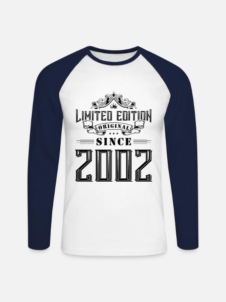 Édition limitée 2002 - T-shirt baseball manches longues Homme - blanc/marine