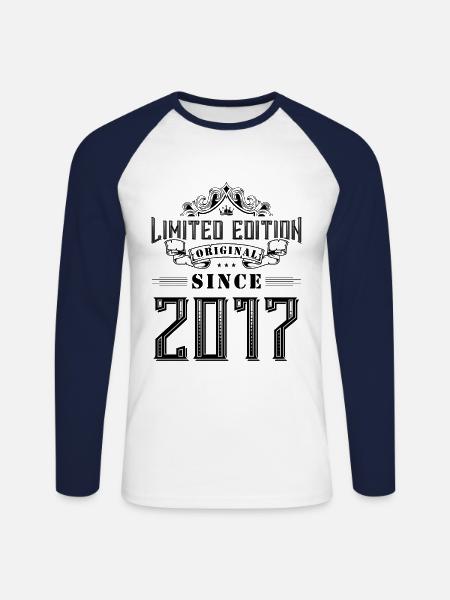 2017 limited edition - Unisex Baseballshirt langarm - Weiß/Navy