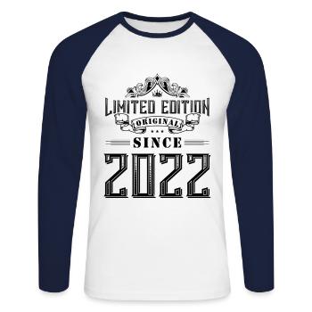 Édition limitée 2022 - T-shirt baseball manches longues Homme - blanc/marine - Devant - Nik (191cm)