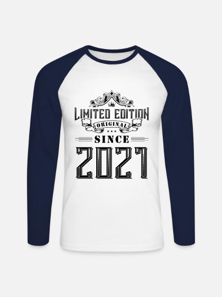 2021 limited edition - Unisex Baseballshirt langarm - Weiß/Navy