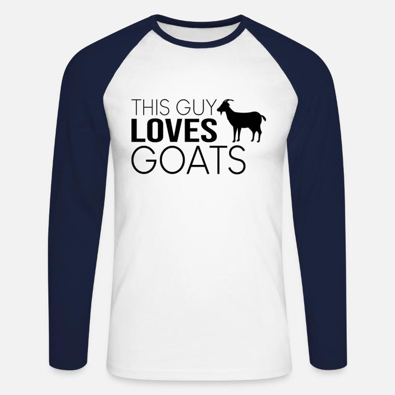 Typ Ziegen Spruch - Unisex Baseballshirt langarm - Weiß/Navy