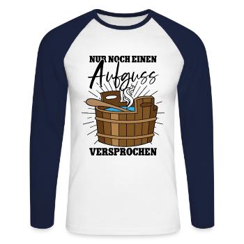 Sauna - Unisex Baseballshirt langarm - Weiß/Navy - Vorne - Nik (191cm)