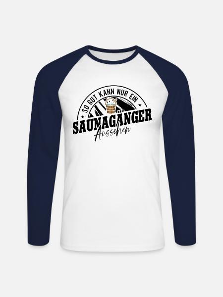 Sauna - Unisex Baseballshirt langarm - Weiß/Navy