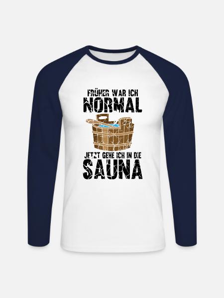 Sauna - Unisex Baseballshirt langarm - Weiß/Navy