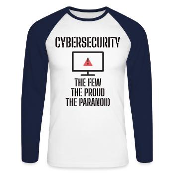 Cybersecurity - IT-Sicherheit Informatiker - Unisex Baseballshirt langarm - Weiß/Navy - Vorne - Nik (191cm)