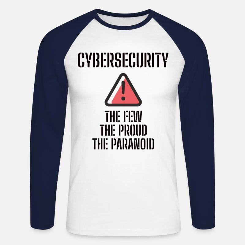 Cybersecurity - IT-Sicherheit Informatiker - Unisex Baseballshirt langarm - Weiß/Navy