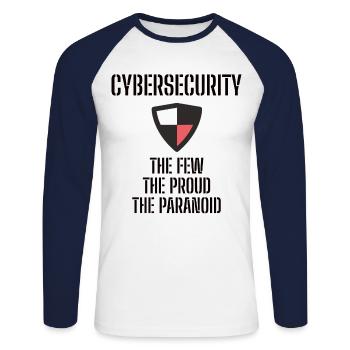 Cybersecurity - IT-Sicherheit Informatiker - Unisex Baseballshirt langarm - Weiß/Navy - Vorne - Nik (191cm)