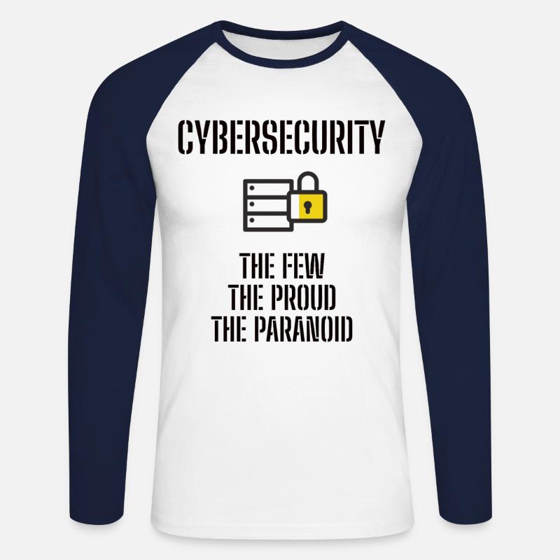 Cybersecurity - IT-Sicherheit Informatiker - Unisex Baseballshirt langarm - Weiß/Navy