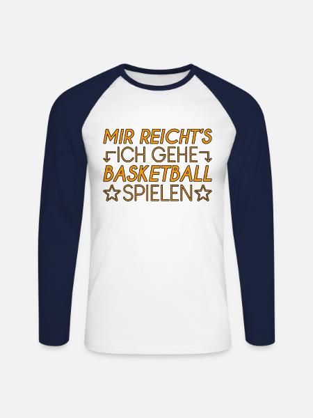 Basketball Spruch - Unisex Baseballshirt langarm - Weiß/Navy