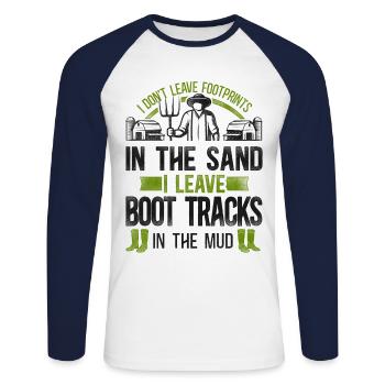 Farming Farmer Vintage I Don't - Unisex Long Sleeve Baseball T-Shirt - white/navy - Front - Nik (191cm)