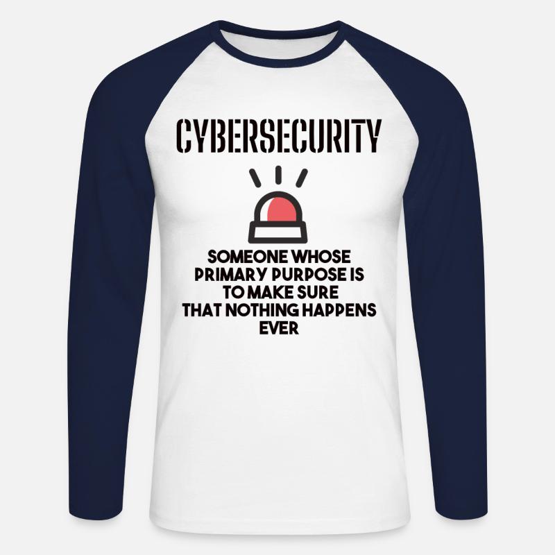 Cybersecurity - IT-Sicherheit Informatiker - Unisex Baseballshirt langarm - Weiß/Navy
