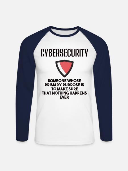 Cybersecurity - IT Security Computer Scientists - Unisex Long Sleeve Baseball T-Shirt - white/navy