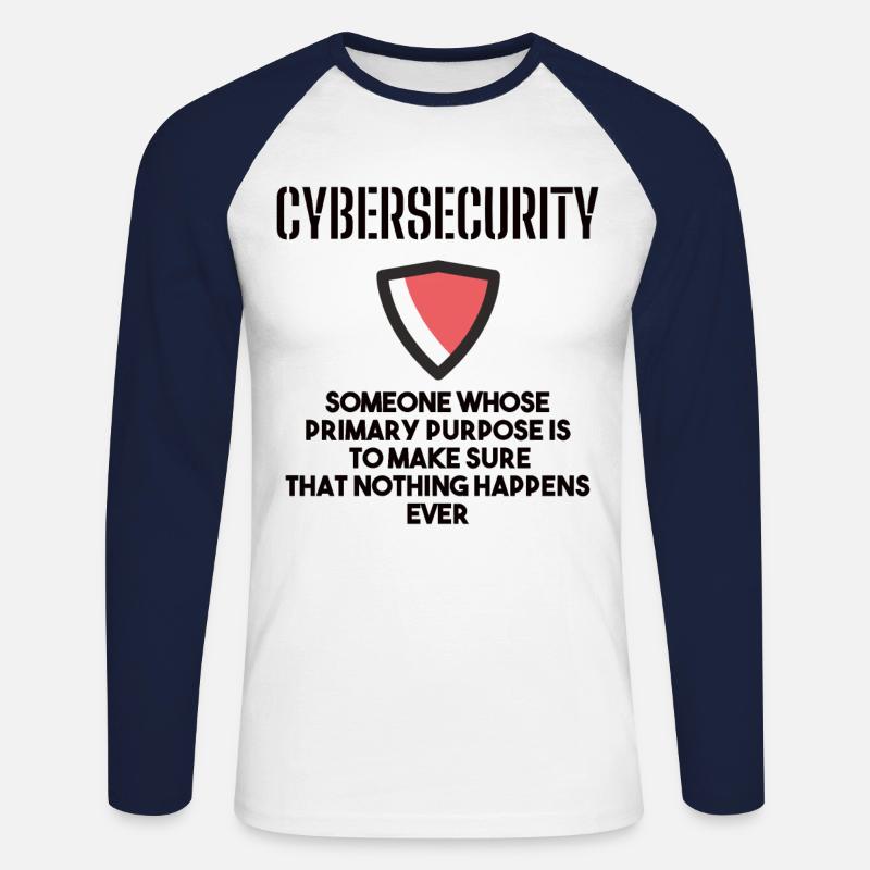 Cybersecurity - IT-Sicherheit Informatiker - Unisex Baseballshirt langarm - Weiß/Navy