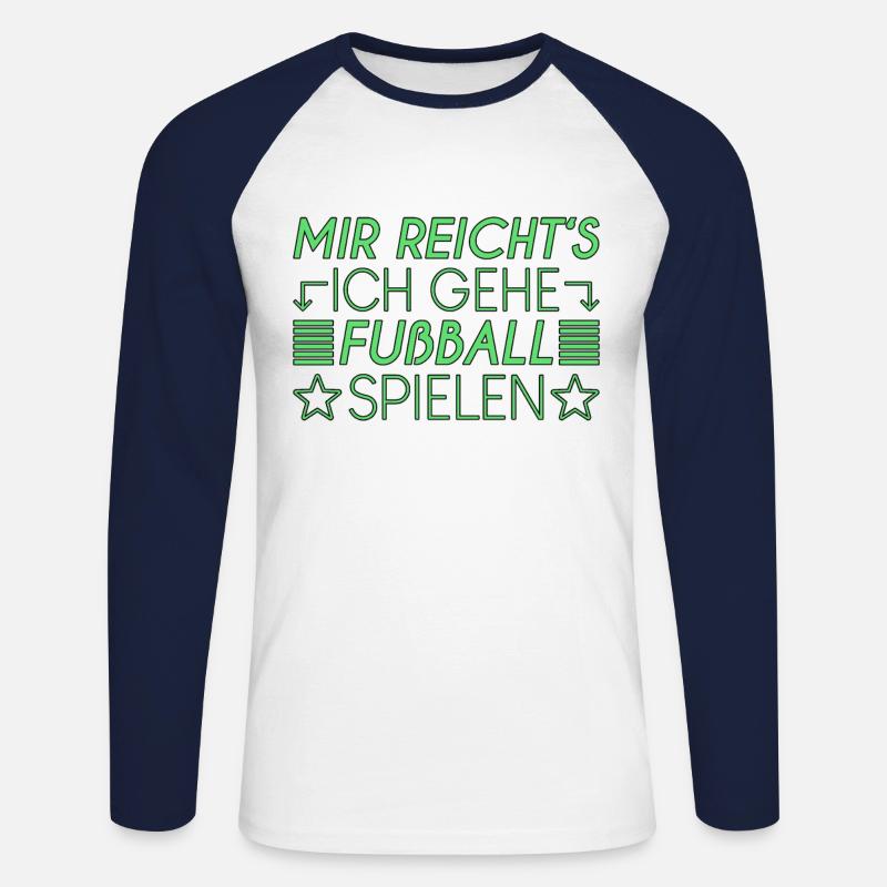 Fußball Spruch - Unisex Baseballshirt langarm - Weiß/Navy