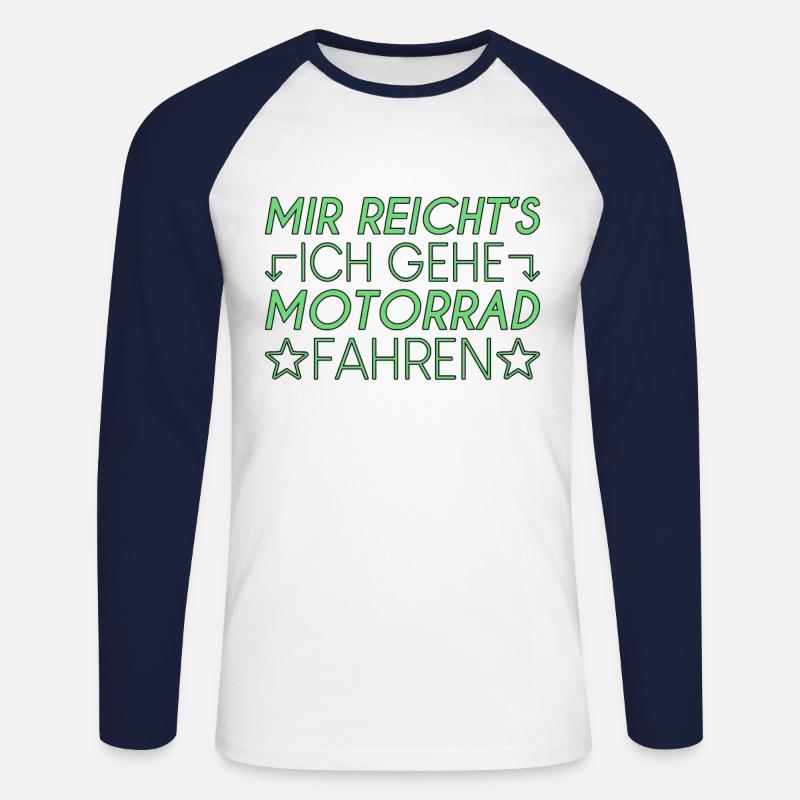 Motorrad Spruch - Unisex Baseballshirt langarm - Weiß/Navy