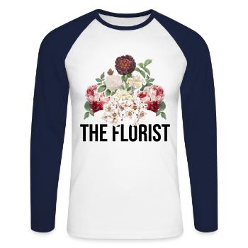 The Florist Graphic Botanical Flowers Gardening Pl - Unisex Baseballshirt langarm - Weiß/Navy - Vorne - Nik (191cm)