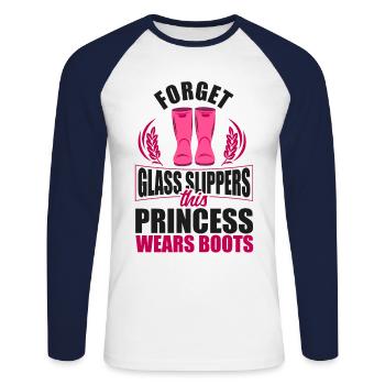 Farming Farmer Forget Glass - Unisex Long Sleeve Baseball T-Shirt - white/navy - Front - Nik (191cm)