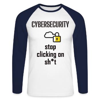 Cybersecurity - IT Security Computer Scientists - Unisex Long Sleeve Baseball T-Shirt - white/navy - Front - Nik (191cm)