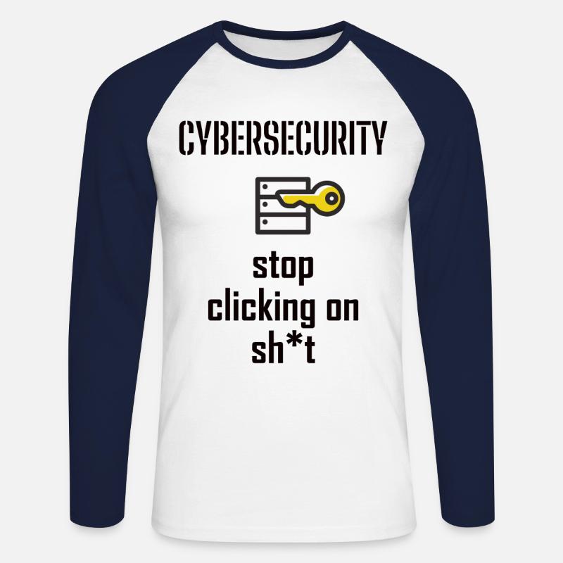 Cybersecurity - IT-Sicherheit Informatiker - Unisex Baseballshirt langarm - Weiß/Navy