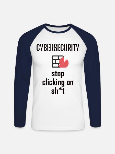Cybersecurity - IT-Sicherheit Informatiker - Unisex Baseballshirt langarm - Weiß/Navy