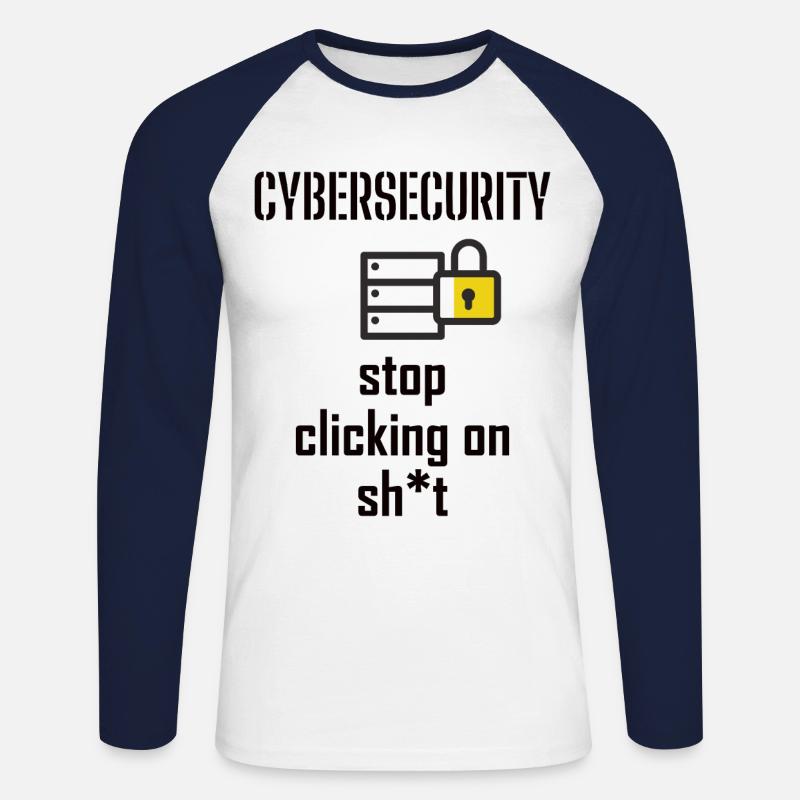 Cybersecurity - IT-Sicherheit Informatiker - Unisex Baseballshirt langarm - Weiß/Navy