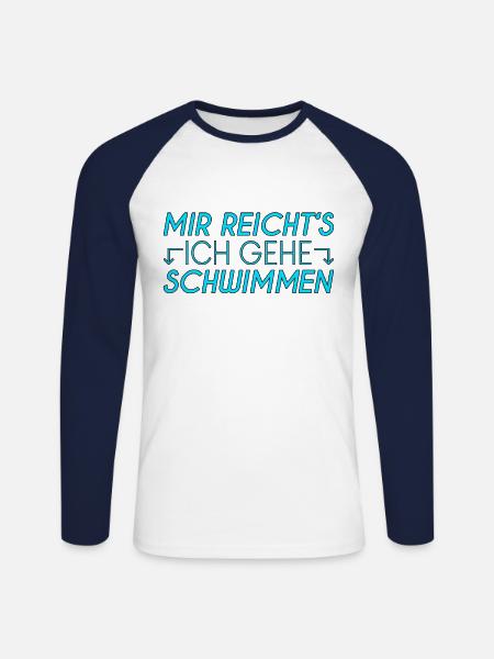 Schwimmen Spruch - Unisex Baseballshirt langarm - Weiß/Navy
