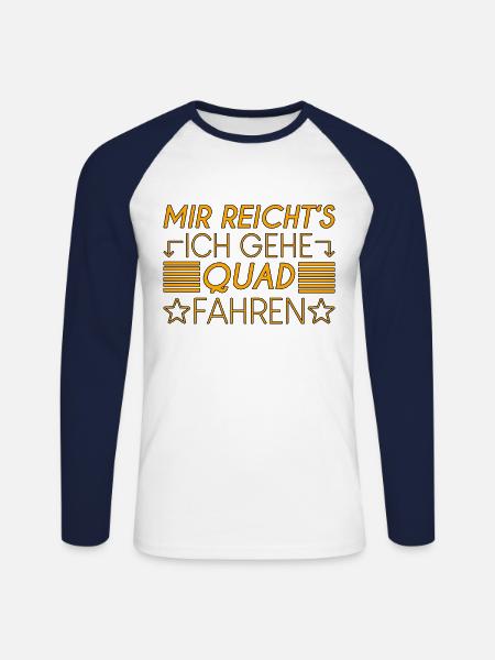 Quad Spruch - Unisex Baseballshirt langarm - Weiß/Navy