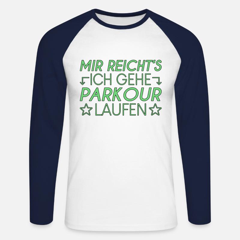Parkour Spruch - Unisex Baseballshirt langarm - Weiß/Navy