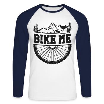 Enduro VTT VTT - T-shirt baseball manches longues Homme - blanc/marine - Devant - Nik (191cm)