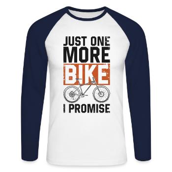 Enduro VTT VTT Équitation - T-shirt baseball manches longues Homme - blanc/marine - Devant - Nik (191cm)