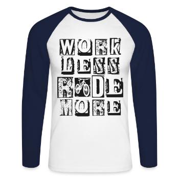 Enduro VTT VTT - T-shirt baseball manches longues Homme - blanc/marine - Devant - Nik (191cm)